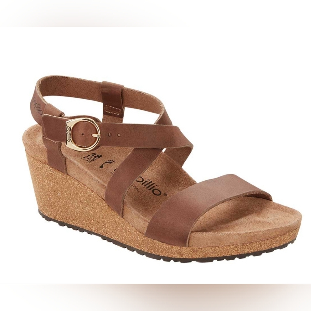 Papillio By Birkenstock Womens Wedge Sandals Brown Worn Once